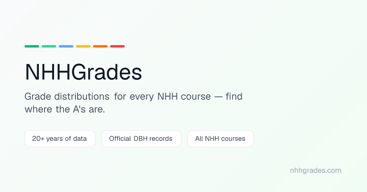 NHHGrades — Grade stats for every NHH course | Karakterstatistikk for ...
